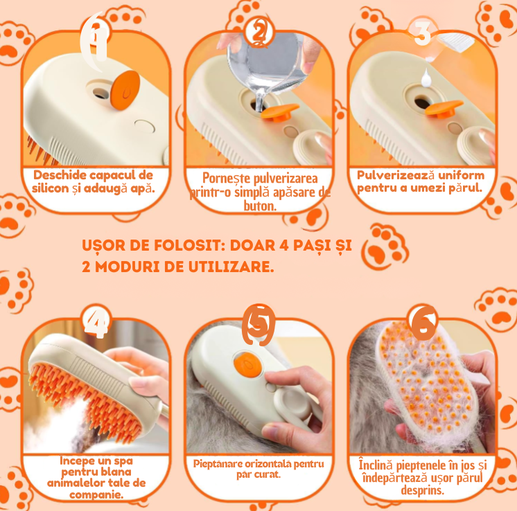 Perie cu Aburi pentru Animale